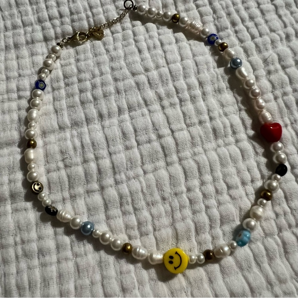 Cute beaded necklace 🙂🩷
